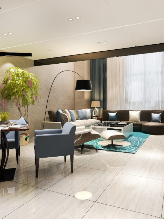 cropped 3d rendering modern dining room living room with luxury decor 1
