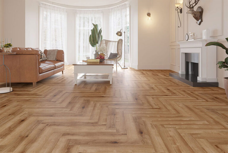 grey herringbone floor